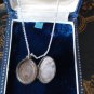Antique Vintage Edwardian Sterling Silver Engraved Picture Locket /18 Inch Chain