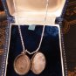 Antique Vintage Edwardian Sterling Silver Engraved Picture Locket /18 Inch Chain