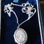 Antique Vintage Edwardian Sterling Silver Engraved Picture Locket /18 Inch Chain