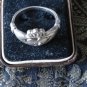 Antique Vintage Old 1920-s IRISH CLADDAGH Silver Ring Size UK P, US 7.5