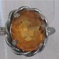 Antique Vintage Victorian Amber Silver 800 Beautiful Old Ring Size UK P, US 8