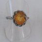 Antique Vintage Victorian Amber Silver 800 Beautiful Old Ring Size UK P, US 8