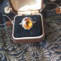Antique Vintage Victorian Amber Silver 800 Beautiful Old Ring Size UK P, US 8