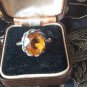 Antique Vintage Victorian Amber Silver 800 Beautiful Old Ring Size UK P, US 8