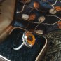 Antique Vintage Victorian Amber Silver 800 Beautiful Old Ring Size UK P, US 8