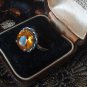 Antique Vintage Victorian Amber Silver 800 Beautiful Old Ring Size UK P, US 8