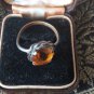 Antique Vintage Victorian Amber Silver 800 Beautiful Old Ring Size UK P, US 8