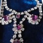 Antique Vintage 1930-s ART DECO Paste Diamond & Amethyst Rhinestone NECKLACE.