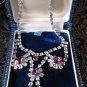 Antique Vintage 1930-s ART DECO Paste Diamond & Amethyst Rhinestone NECKLACE.