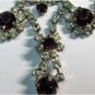 Antique Vintage 1930-s ART DECO Paste Diamond & Amethyst Rhinestone NECKLACE.