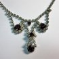 Antique Vintage 1930-s ART DECO Paste Diamond & Amethyst Rhinestone NECKLACE.