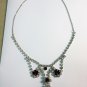 Antique Vintage 1930-s ART DECO Paste Diamond & Amethyst Rhinestone NECKLACE.
