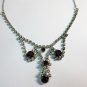 Antique Vintage 1930-s ART DECO Paste Diamond & Amethyst Rhinestone NECKLACE.