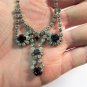 Antique Vintage 1930-s ART DECO Paste Diamond & Amethyst Rhinestone NECKLACE.