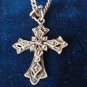 Antique Vintage Victorian Silver Large Cross on Beautiful Chain 16 inch.
