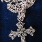 Antique Vintage Victorian Silver Large Cross on Beautiful Chain 16 inch.