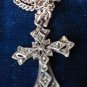 Antique Vintage Victorian Silver Large Cross on Beautiful Chain 16 inch.