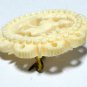 VINTAGE 1980-s Pretty Cream Thick Solid Celluloid Carved Stag/Deer BROOCH