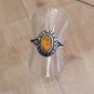 Antique Vintage Victorian Silver Amber Marcasite Ring -  UK Size P, US 7 1/2