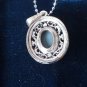 Antique Vintage 1920-s 925 FS Silver Blue Stone Pendant- 16 inch Chain