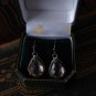 Antique Vintage Late Edwardian Little Smokey Quartz Drop Dangle Earrings - 4.31g