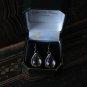 Antique Vintage Late Edwardian Little Smokey Quartz Drop Dangle Earrings - 4.31g