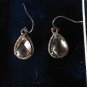 Antique Vintage Late Edwardian Little Smokey Quartz Drop Dangle Earrings - 4.31g