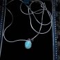 Vintage 1950-s 925 Sterling Silver Natural Opal Necklace - Beautiful!!!