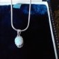 Vintage 1950-s 925 Sterling Silver Natural Opal Necklace - Beautiful!!!