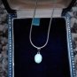 Vintage 1950-s 925 Sterling Silver Natural Opal Necklace - Beautiful!!!