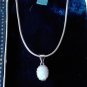 Vintage 1950-s 925 Sterling Silver Natural Opal Necklace - Beautiful!!!