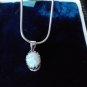 Vintage 1950-s 925 Sterling Silver Natural Opal Necklace - Beautiful!!!