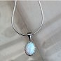 Vintage 1950-s 925 Sterling Silver Natural Opal Necklace - Beautiful!!!