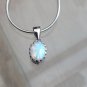 Vintage 1950-s 925 Sterling Silver Natural Opal Necklace - Beautiful!!!