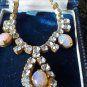 Antique Vintage 1930-s Vintage ART DECO Paste Diamond & Simulated Opal NECKLACE.