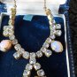 Antique Vintage 1930-s Vintage ART DECO Paste Diamond & Simulated Opal NECKLACE.