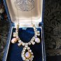 Antique Vintage 1930-s Vintage ART DECO Paste Diamond & Simulated Opal NECKLACE.