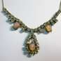 Antique Vintage 1930-s Vintage ART DECO Paste Diamond & Simulated Opal NECKLACE.