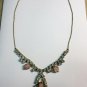 Antique Vintage 1930-s Vintage ART DECO Paste Diamond & Simulated Opal NECKLACE.