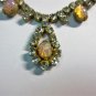 Antique Vintage 1930-s Vintage ART DECO Paste Diamond & Simulated Opal NECKLACE.