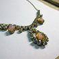 Antique Vintage 1930-s Vintage ART DECO Paste Diamond & Simulated Opal NECKLACE.