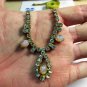 Antique Vintage 1930-s Vintage ART DECO Paste Diamond & Simulated Opal NECKLACE.