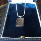 Antique Vintage 1700-s Silver Old Bible Locket Pendant on Chain - Hallmarked!