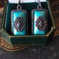 Antique Vintage Victorian Very Rare Dangle Earrings with Turquoise- Heavy 7.74 g