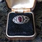 Antique Vintage 1930-s 925 Sterling Silver Ruby Ring Size UK Size P, US Size 7.5