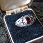 Antique Vintage 1930-s 925 Sterling Silver Ruby Ring Size UK Size P, US Size 7.5