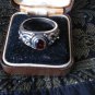 Antique Vintage 1930-s 925 Sterling Silver Ruby Ring Size UK Size P, US Size 7.5