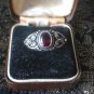 Antique Vintage 1930-s 925 Sterling Silver Ruby Ring Size UK Size P, US Size 7.5