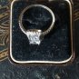 Vintage 1980-s Zircon Sterling Silver Ring Size UK N, US 6.5