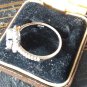 Vintage 1980-s Zircon Sterling Silver Ring Size UK N, US 6.5